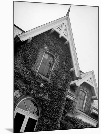 Exterior View of Ivy-Covered Brick House, Ustasia, in the Hudson River Valley-Margaret Bourke-White-Mounted Premium Photographic Print