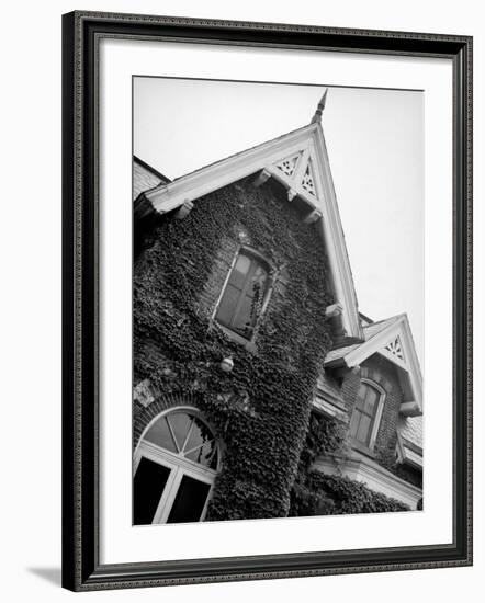 Exterior View of Ivy-Covered Brick House, Ustasia, in the Hudson River Valley-Margaret Bourke-White-Framed Photographic Print