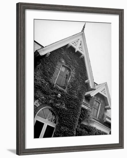 Exterior View of Ivy-Covered Brick House, Ustasia, in the Hudson River Valley-Margaret Bourke-White-Framed Photographic Print