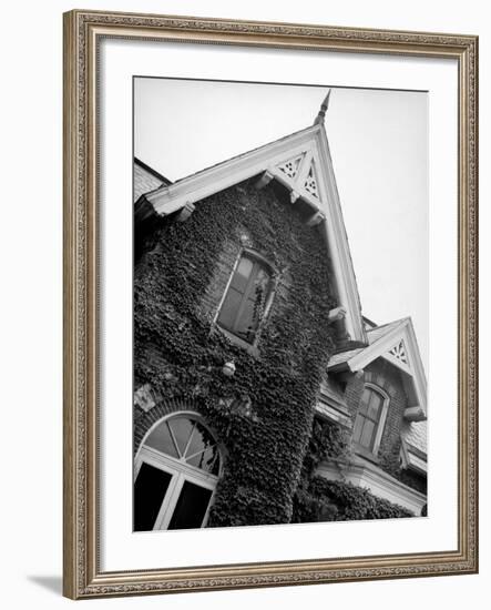 Exterior View of Ivy-Covered Brick House, Ustasia, in the Hudson River Valley-Margaret Bourke-White-Framed Photographic Print