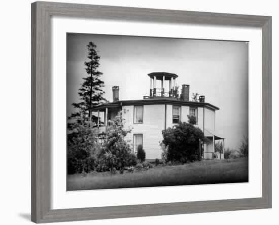 Exterior View of Octagonal House in the Hudson River Valley-null-Framed Photographic Print