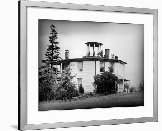 Exterior View of Octagonal House in the Hudson River Valley-null-Framed Photographic Print