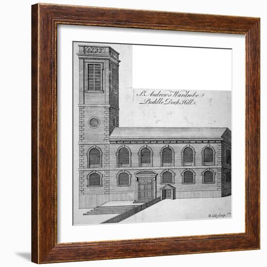 Exterior View of St Andrew by the Wardrobe, City of London, C1750-Benjamin Cole-Framed Giclee Print