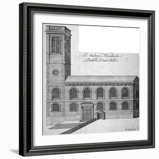 Exterior View of St Andrew by the Wardrobe, City of London, C1750-Benjamin Cole-Framed Giclee Print