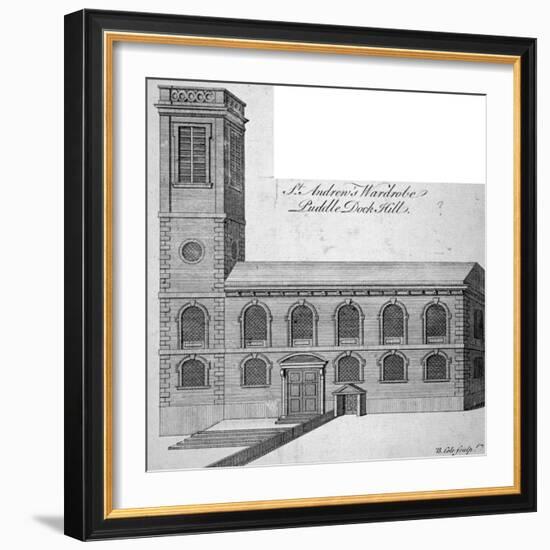 Exterior View of St Andrew by the Wardrobe, City of London, C1750-Benjamin Cole-Framed Giclee Print