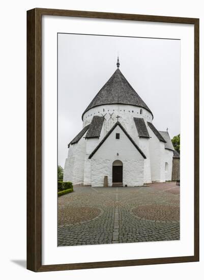 Exterior View of the 13th Century Circular Design Osterlars Church, Bornholm, Denmark-Michael Nolan-Framed Photographic Print