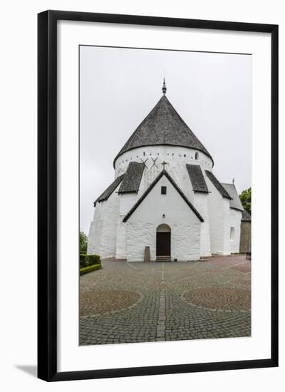 Exterior View of the 13th Century Circular Design Osterlars Church, Bornholm, Denmark-Michael Nolan-Framed Photographic Print