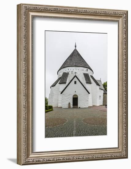 Exterior View of the 13th Century Circular Design Osterlars Church, Bornholm, Denmark-Michael Nolan-Framed Photographic Print