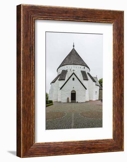 Exterior View of the 13th Century Circular Design Osterlars Church, Bornholm, Denmark-Michael Nolan-Framed Photographic Print