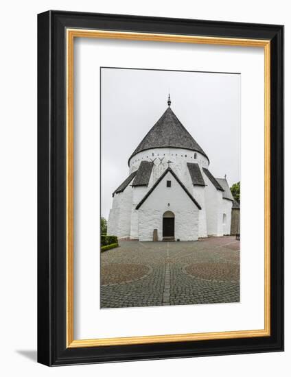 Exterior View of the 13th Century Circular Design Osterlars Church, Bornholm, Denmark-Michael Nolan-Framed Photographic Print