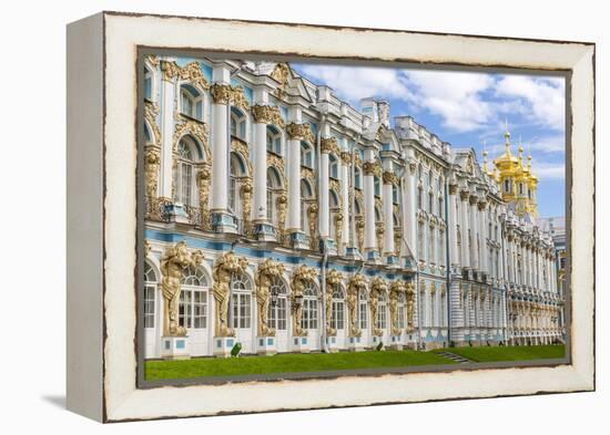 Exterior View of the Catherine Palace, Tsarskoe Selo, St. Petersburg, Russia, Europe-Michael Nolan-Framed Premier Image Canvas