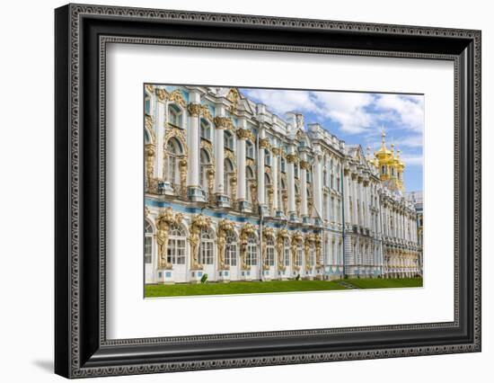 Exterior View of the Catherine Palace, Tsarskoe Selo, St. Petersburg, Russia, Europe-Michael Nolan-Framed Photographic Print