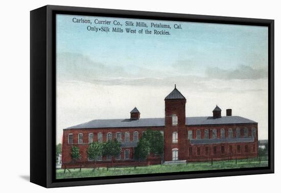 Exterior View of the Currier Co Silk Mills - Petaluma, CA-Lantern Press-Framed Stretched Canvas