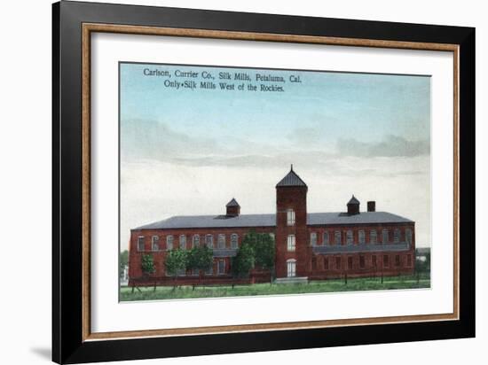 Exterior View of the Currier Co Silk Mills - Petaluma, CA-Lantern Press-Framed Art Print