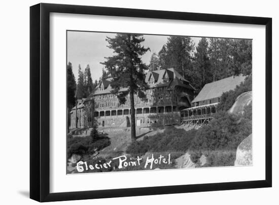 Exterior View of the Glacier Point Hotel - Yosemite National Park, CA-Lantern Press-Framed Premium Giclee Print