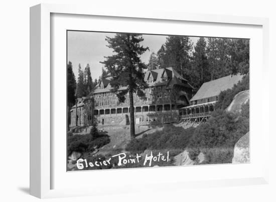 Exterior View of the Glacier Point Hotel - Yosemite National Park, CA-Lantern Press-Framed Premium Giclee Print