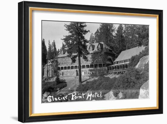 Exterior View of the Glacier Point Hotel - Yosemite National Park, CA-Lantern Press-Framed Premium Giclee Print