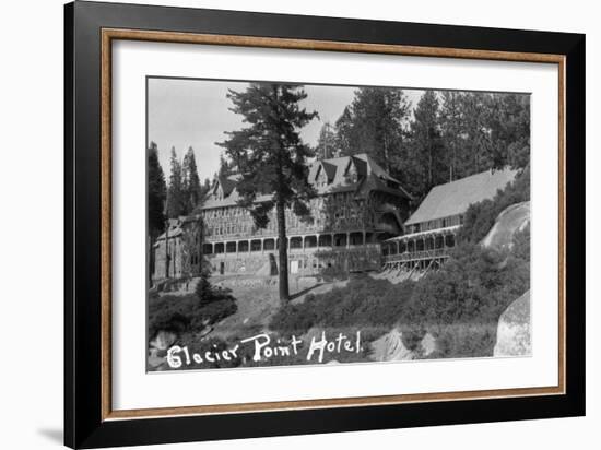 Exterior View of the Glacier Point Hotel - Yosemite National Park, CA-Lantern Press-Framed Art Print