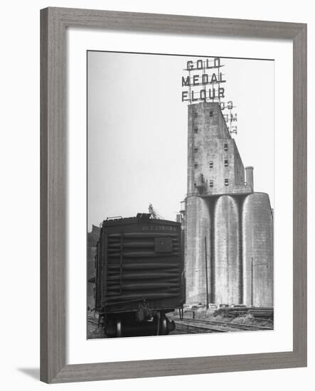 Exterior View of the Gold Medal Flour Mill-Wallace Kirkland-Framed Photographic Print