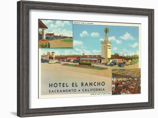 Exterior View of the Hotel el Rancho - Sacramento, CA-Lantern Press-Framed Art Print
