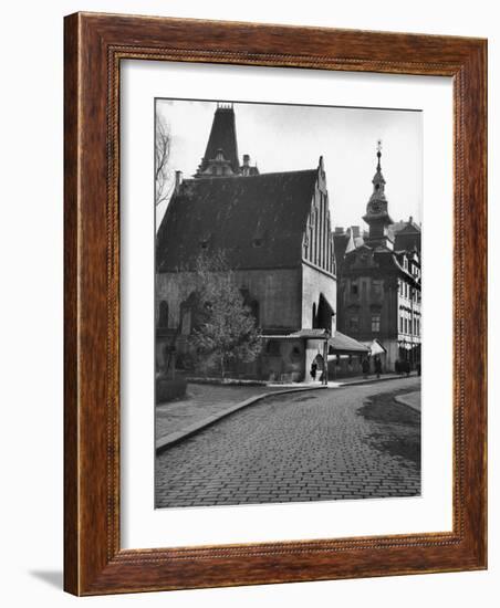 Exterior View of the Old-New Synagogue, Built in the 13th Century-Alfred Eisenstaedt-Framed Photographic Print