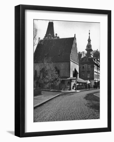 Exterior View of the Old-New Synagogue, Built in the 13th Century-Alfred Eisenstaedt-Framed Photographic Print