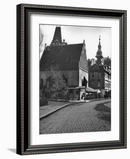 Exterior View of the Old-New Synagogue, Built in the 13th Century-Alfred Eisenstaedt-Framed Photographic Print