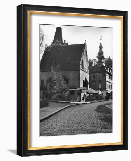 Exterior View of the Old-New Synagogue, Built in the 13th Century-Alfred Eisenstaedt-Framed Photographic Print