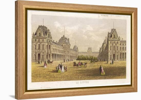 Exterior View of the Palace of the Louvre Before the Siege and the Commune During-null-Framed Stretched Canvas