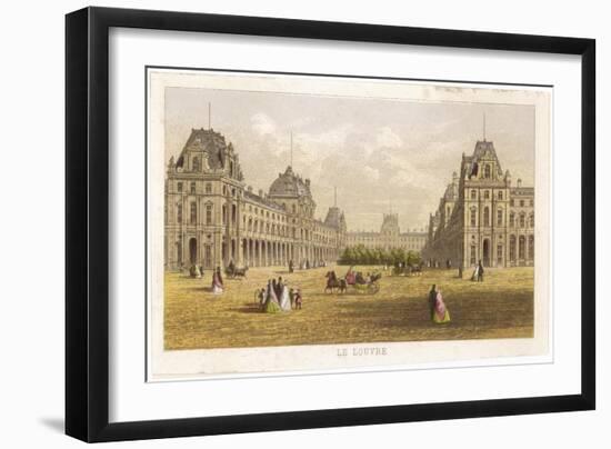 Exterior View of the Palace of the Louvre Before the Siege and the Commune During-null-Framed Art Print