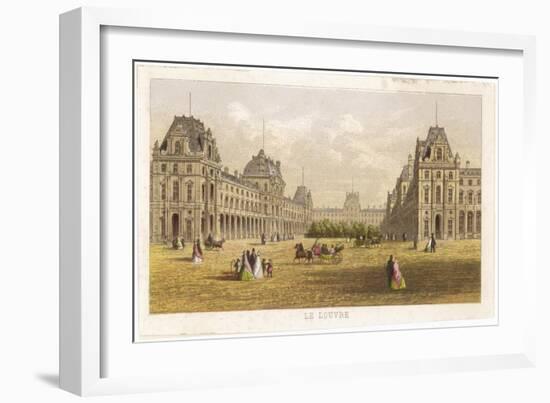 Exterior View of the Palace of the Louvre Before the Siege and the Commune During-null-Framed Art Print