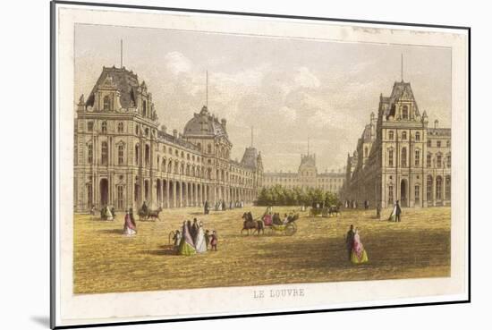 Exterior View of the Palace of the Louvre Before the Siege and the Commune During-null-Mounted Art Print