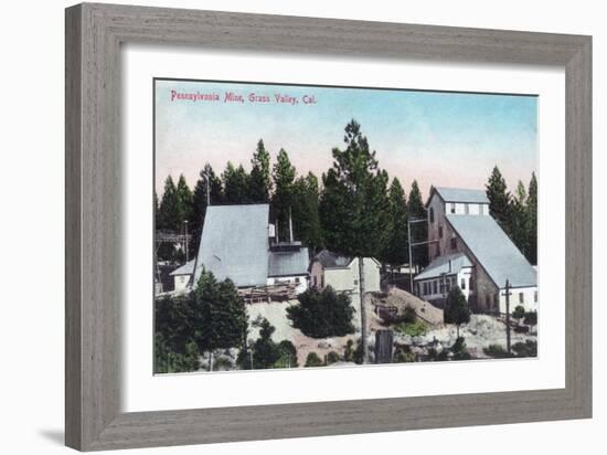 Exterior View of the Pennsylvania Mine - Grass Valley, CA-Lantern Press-Framed Art Print