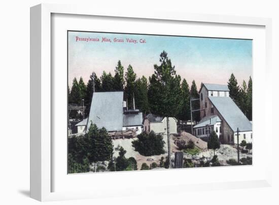 Exterior View of the Pennsylvania Mine - Grass Valley, CA-Lantern Press-Framed Art Print