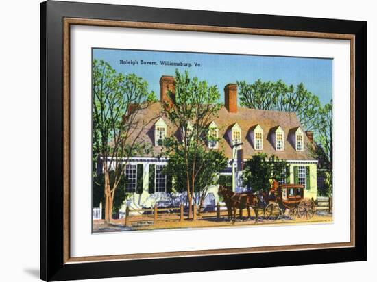 Exterior View of the Raleigh Tavern, Williamsburg, Virginia-Lantern Press-Framed Art Print