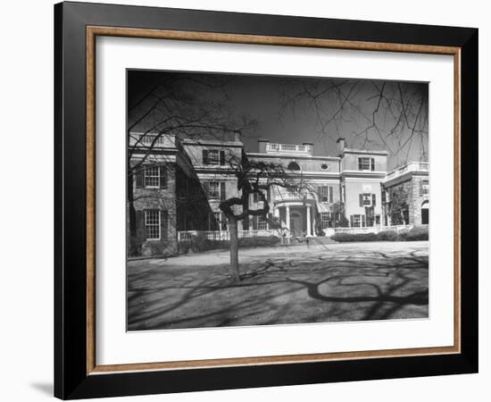 Exterior View of the Roosevelt Family Mansion, Birthplace of Pres. Franklin D. Roosevelt-Margaret Bourke-White-Framed Photographic Print