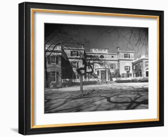 Exterior View of the Roosevelt Family Mansion, Birthplace of Pres. Franklin D. Roosevelt-Margaret Bourke-White-Framed Photographic Print