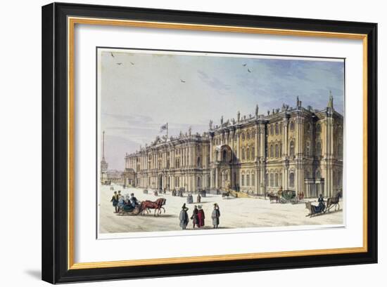 Exterior View of the Saint Petersburg Winter Palace (Marie Taglioni Album), 19Th Century (Watercolo-Unknown Artist-Framed Giclee Print