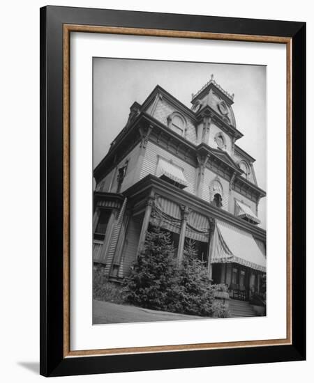 Exterior View of the Victorian-Style House of the Mansard Family in the Hudson River Valley-Margaret Bourke-White-Framed Photographic Print