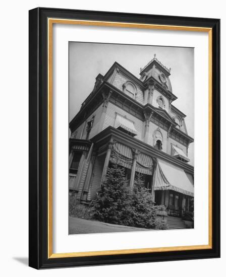 Exterior View of the Victorian-Style House of the Mansard Family in the Hudson River Valley-Margaret Bourke-White-Framed Photographic Print