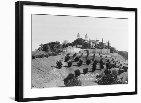 Exterior View of William R. Hearst's Castle with Landscape-null-Framed Photographic Print