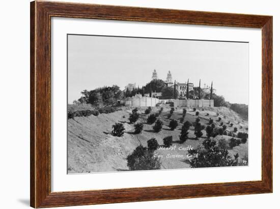 Exterior View of William R. Hearst's Castle with Landscape-null-Framed Photographic Print