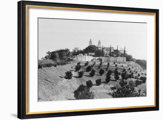 Exterior View of William R. Hearst's Castle with Landscape-null-Framed Photographic Print