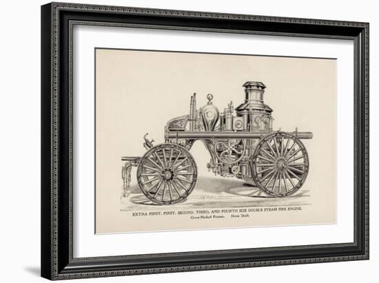 Extra First, First, Second, Third, and Fourth Size Double Steam Fire Engine-null-Framed Art Print