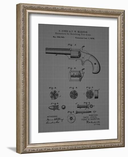 Extractors for Revolving Firearms, 1878- Blue-Dan Sproul-Framed Art Print