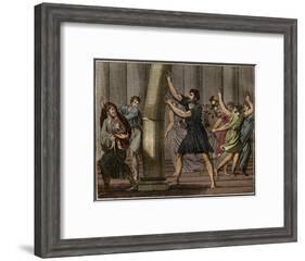 Extraordinary strength of Milo of Croton (Milon de Crotone)-French School-Framed Giclee Print