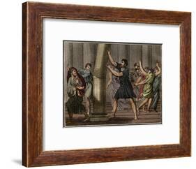 Extraordinary strength of Milo of Croton (Milon de Crotone)-French School-Framed Giclee Print