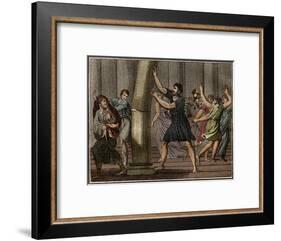 Extraordinary strength of Milo of Croton (Milon de Crotone)-French School-Framed Giclee Print