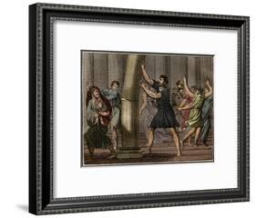 Extraordinary strength of Milo of Croton (Milon de Crotone)-French School-Framed Giclee Print