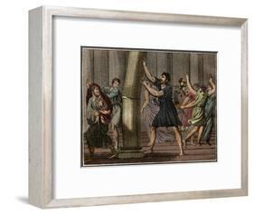 Extraordinary strength of Milo of Croton (Milon de Crotone)-French School-Framed Giclee Print